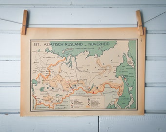1941 Vintage Map of Russia
