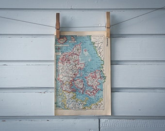 1936 Vintage Denmark Map