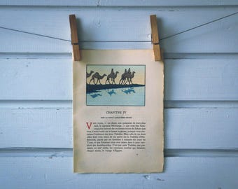 1930 Vintage Desert Caravan Illustration