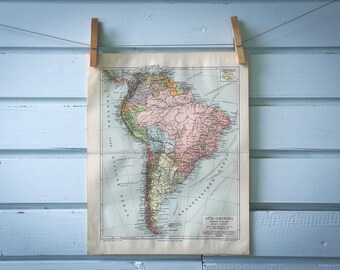 1907 Vintage South America Map
