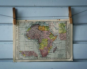 1930s Vintage Map of Africa