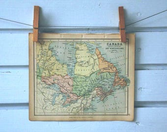 1896 Vintage East Canada Map