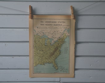 1941 Vintage East USA Map