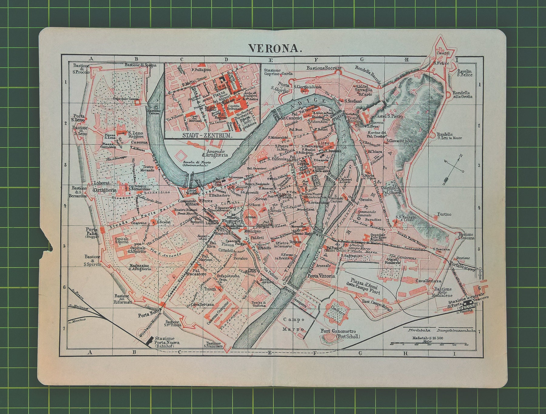1892 Vintage Map of Verona