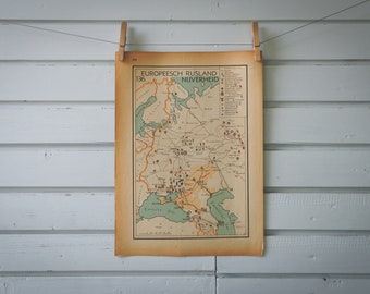 1941 Vintage Map of Russia