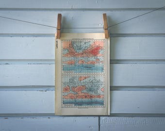 1936 Vintage Wind & Pressure World Map