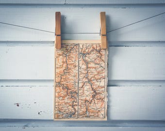 1908 Vintage River Meuse Map