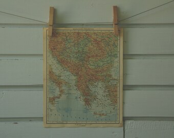 1951 Vintage Map of the Balkans