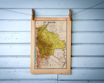1941 Vintage Bolivia Map