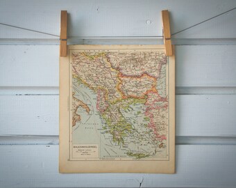 1929 Vintage Map of the Balkans