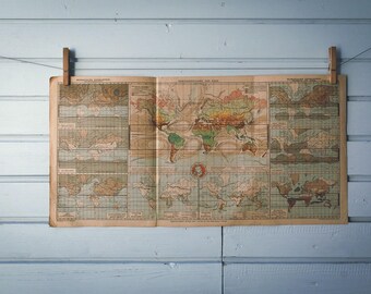 1900s Vintage World Map