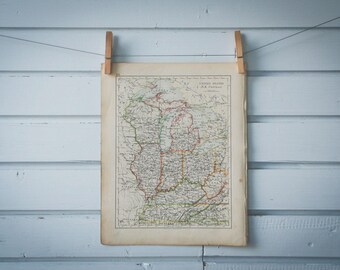 1895 Vintage North Central USA Map