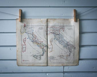 1859 Vintage Map of Italy in Roman Times