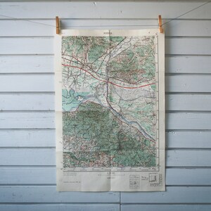 Mappa della montagna Motajica vintage del 1961