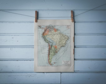 1897 Vintage South America Map