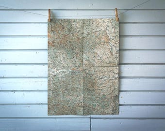 1930s Vintage South Serbia Map