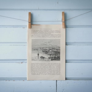 1897 Vintage Vancouver Lithograph Illustration