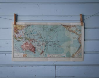 1907 Vintage Oceania Map