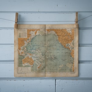Mapa antiguo del océano Pacífico de 1887