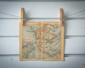 1943 Vintage North America Map