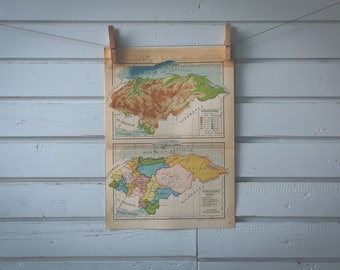 1946 Vintage Map of Honduras
