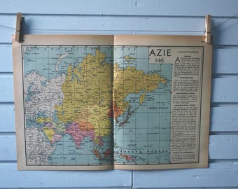 1941 Vintage Map of Asia