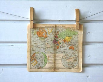 1941 Vintage World Map