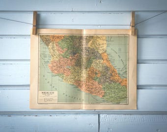 1937 Vintage Central Mexico Map