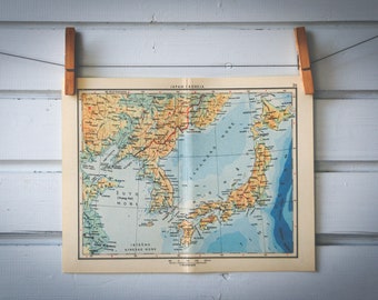 1956 Vintage Map of Japan
