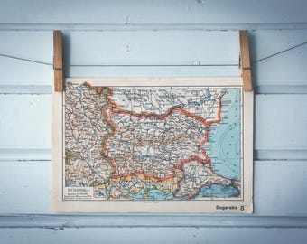 1938 Vintage Bulgaria Map