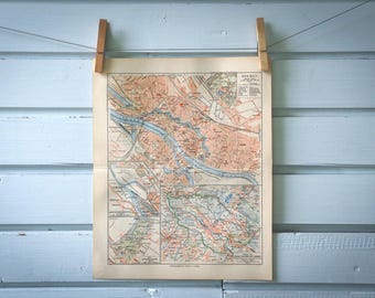 1907 Vintage Bremen Map