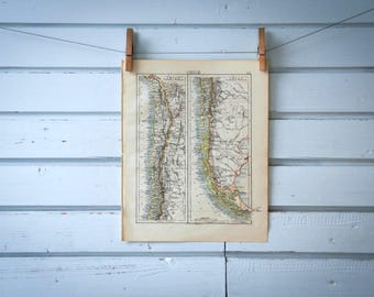 1901 Vintage Map of Chile