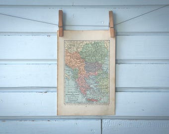 1923 Vintage Map of the Balkans
