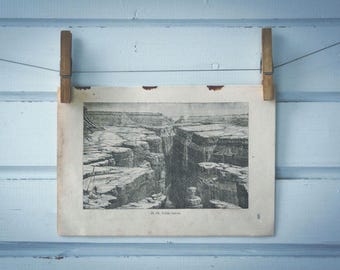 1916 Vintage Grand Canyon Lithograph Illustration