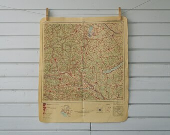 1958 Vintage Southeast Austria & West Hungary Map