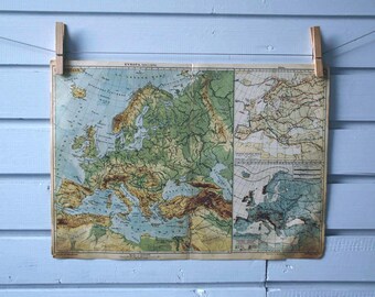 1930s Vintage Map of Europe