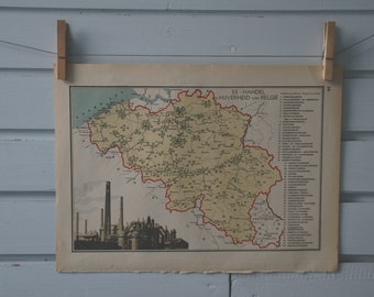1941 Vintage Belgium Map