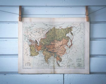 1870 Vintage Map of Asia
