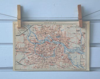 1894 Vintage Wrocław Map