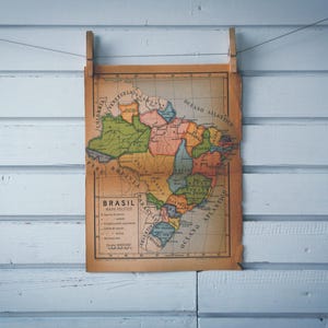 1946 Vintage Map of Brazil
