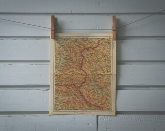 1961 Vintage Serbia, Bulgaria & Macedonia Tripoint Map