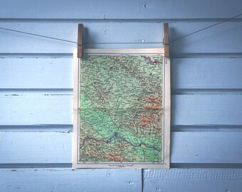 1961 Vintage Central Croatia Map