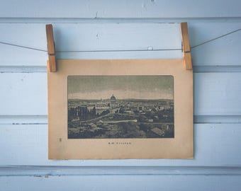 1892 Vintage Potsdam Lithograph Illustration