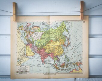 1931 Vintage Map of Asia