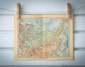 1956 Vintage Map of Russia