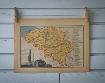 1941 Vintage Belgium Map