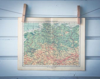 1956 Vintage North Germany Map