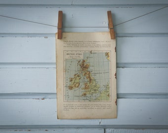 1916 Vintage UK Map