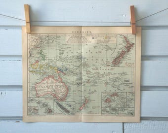 1894 Vintage Map of Oceania