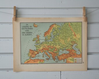 1941 Vintage Map of Europe